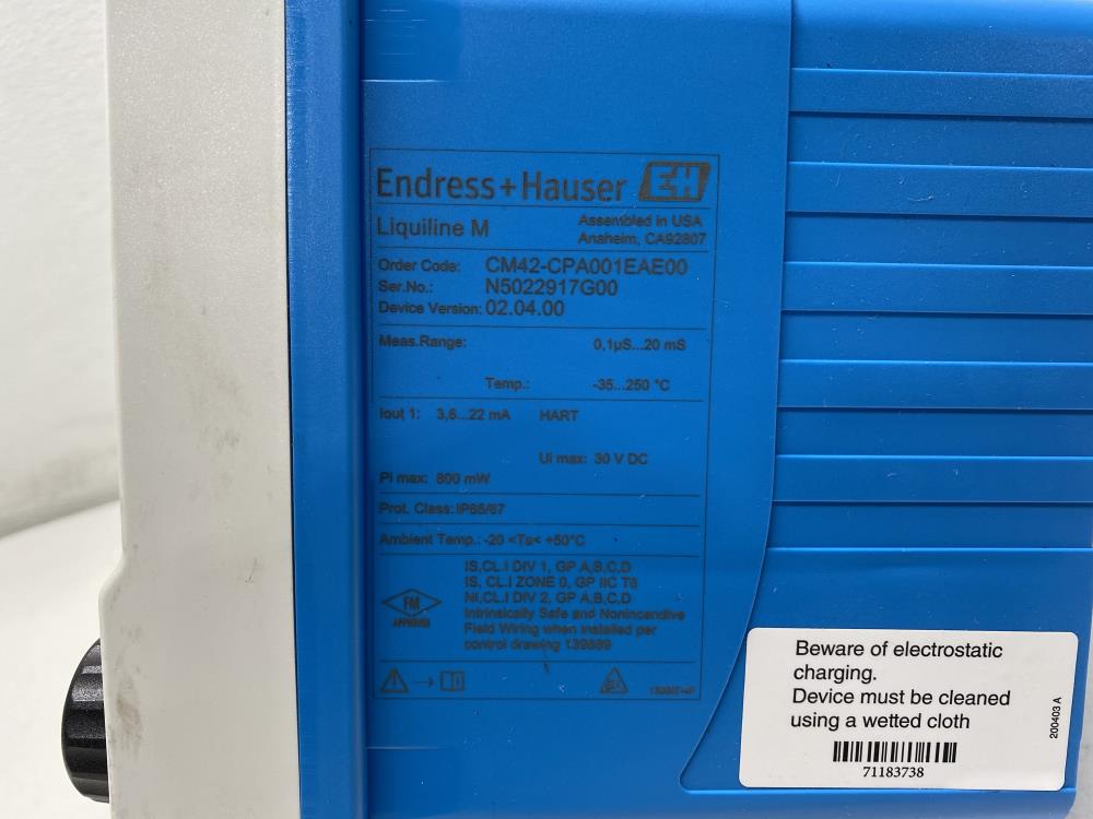 Endress Hauser Liquiline M CM42 Two-Wire Transmitter CM42-CPA001EAE00