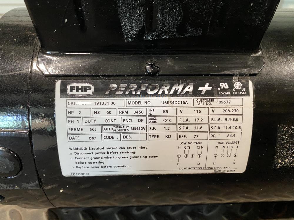 Dayton 2" NPT Cast Iron Self-Priming Centrifugal Pump 4UA76 w/ 2HP Motor