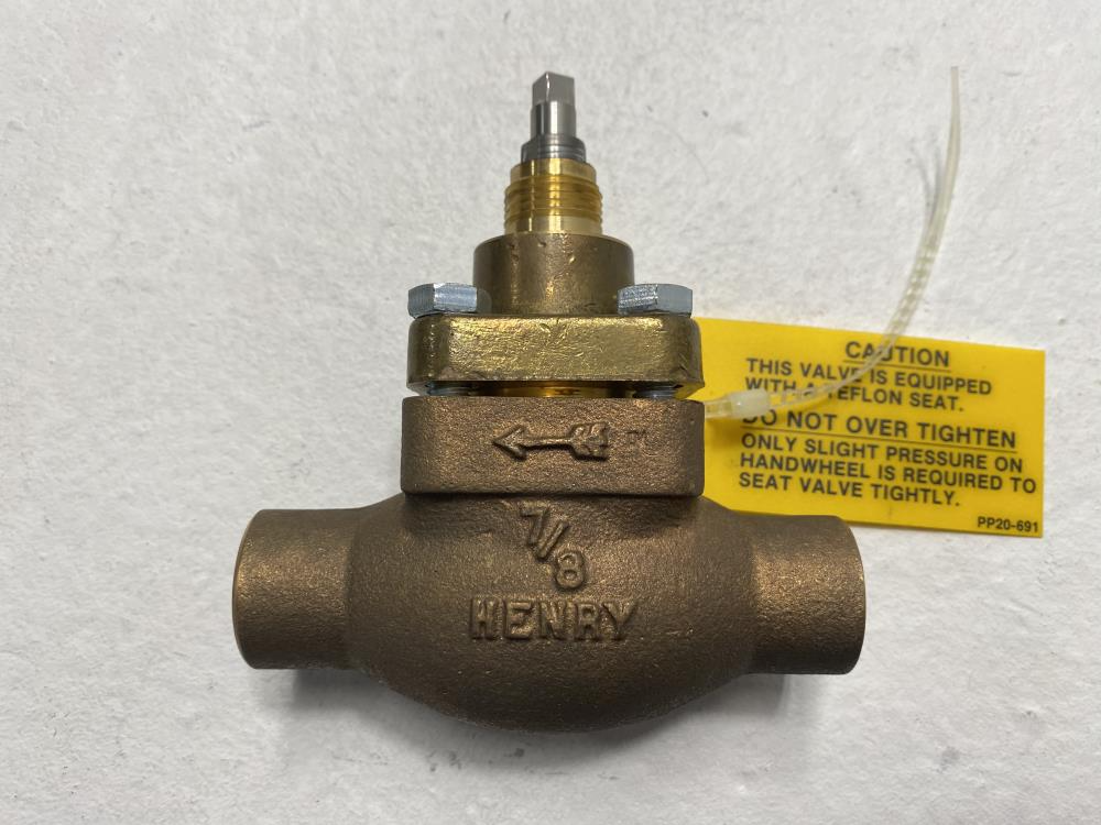 Henry Bronze Seal Cap Globe Shut-Off Valve 7/8" OD Solder, 2030-AA