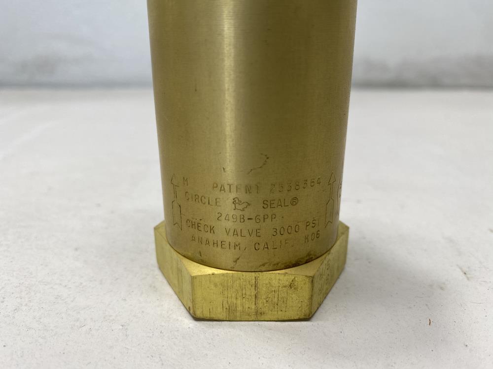 Circle Seal 3/4" NPT 3000 PSI Brass Check Valve 249B-6PP