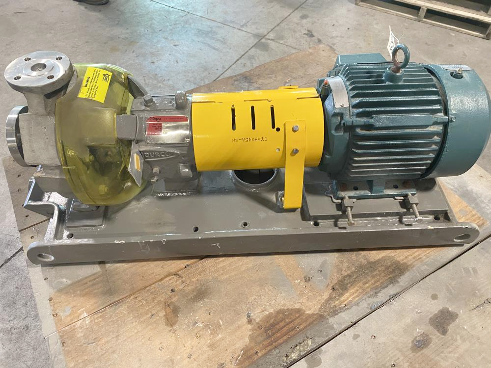 Flowserve Durco MK3 STD Centrifugal Pump 1K1.5X1LF-82, D4/CF8M & 5HP Motor