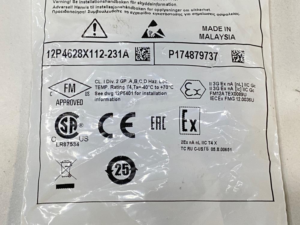 Emerson Fisher-Rosemount Analog Input Module 12P4628X112-231A, KL3021X1-BA1