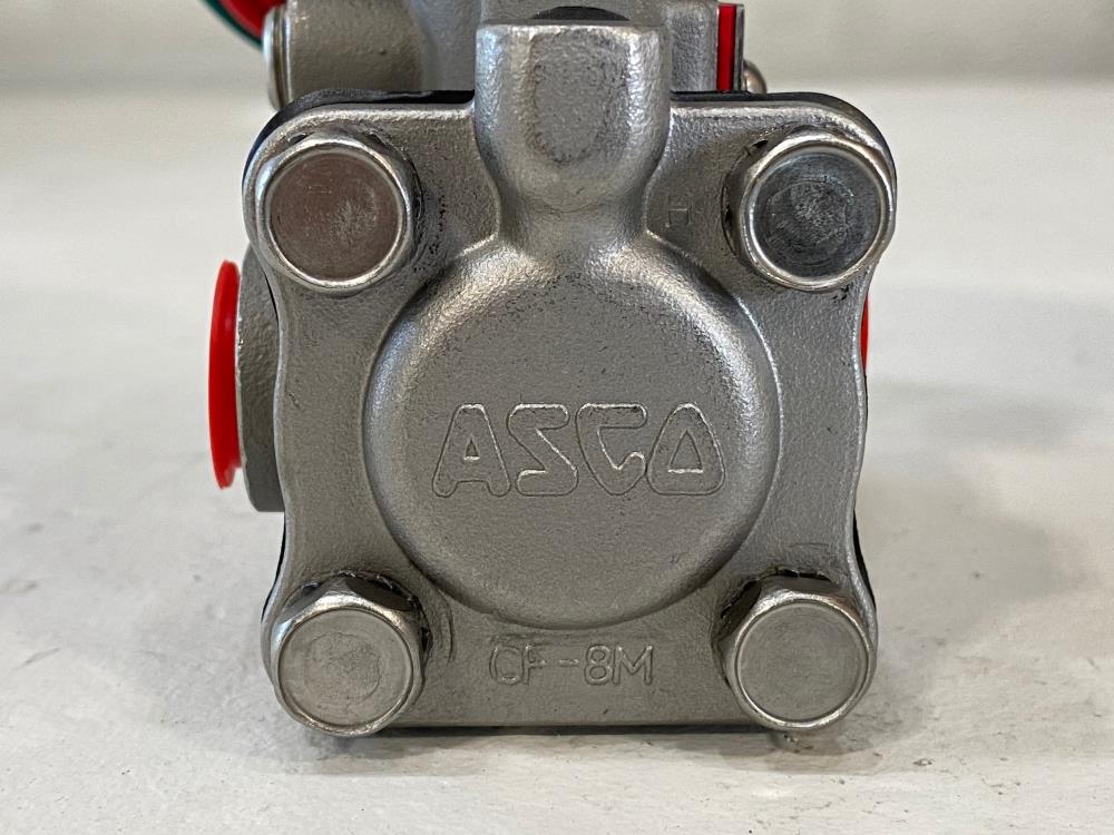 Asco Red Hat 3/8" NPT 3-Way CF8M Solenoid Valve EV8316G382V, EV8003G300