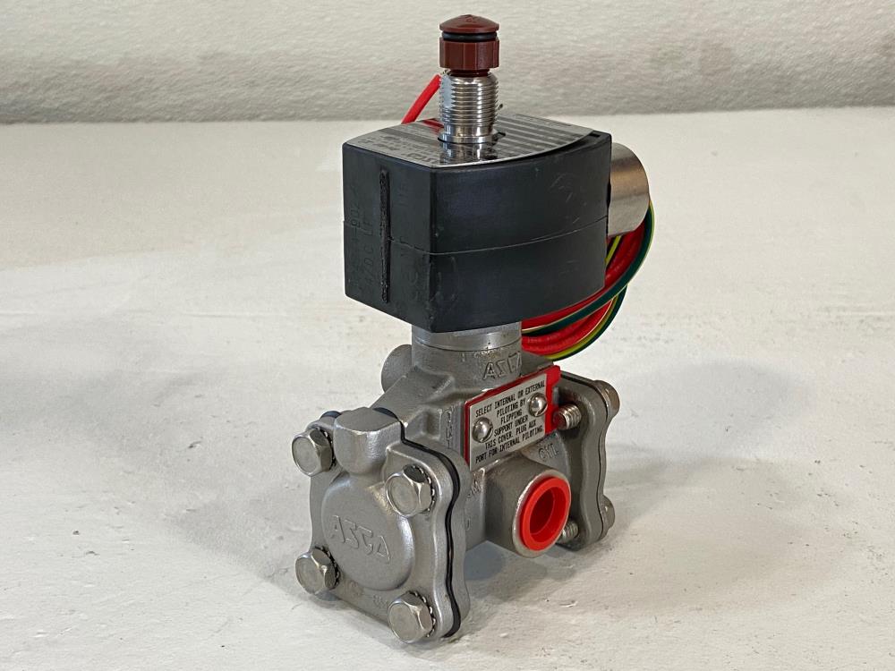 Asco Red Hat 3/8" NPT 3-Way CF8M Solenoid Valve EV8316G382V, EV8003G300