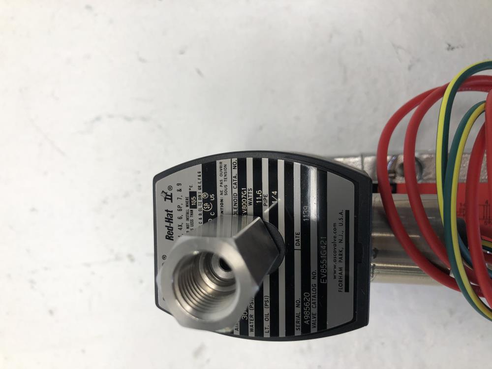 Asco Red Hat 1/4" NPT Stainless Solenoid Valve EV8007G1, EV8551G421, 8551A421