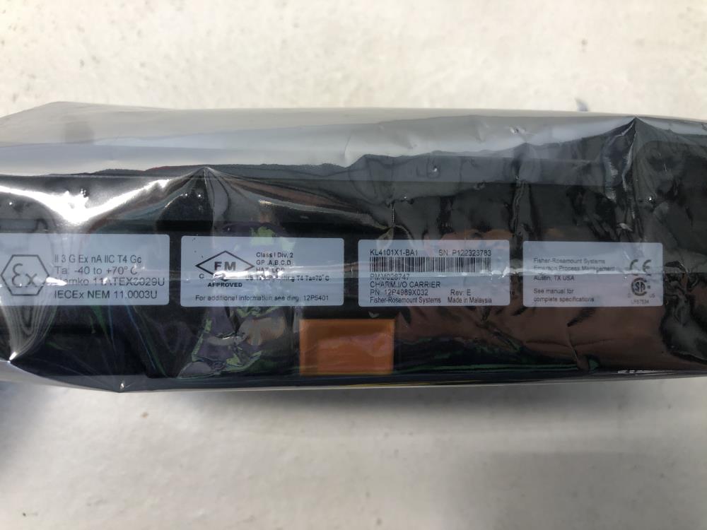 Emerson Fisher Rosemount DeltaV Charm I/O Carrier KL4101X1-BA1, 12P4989X032