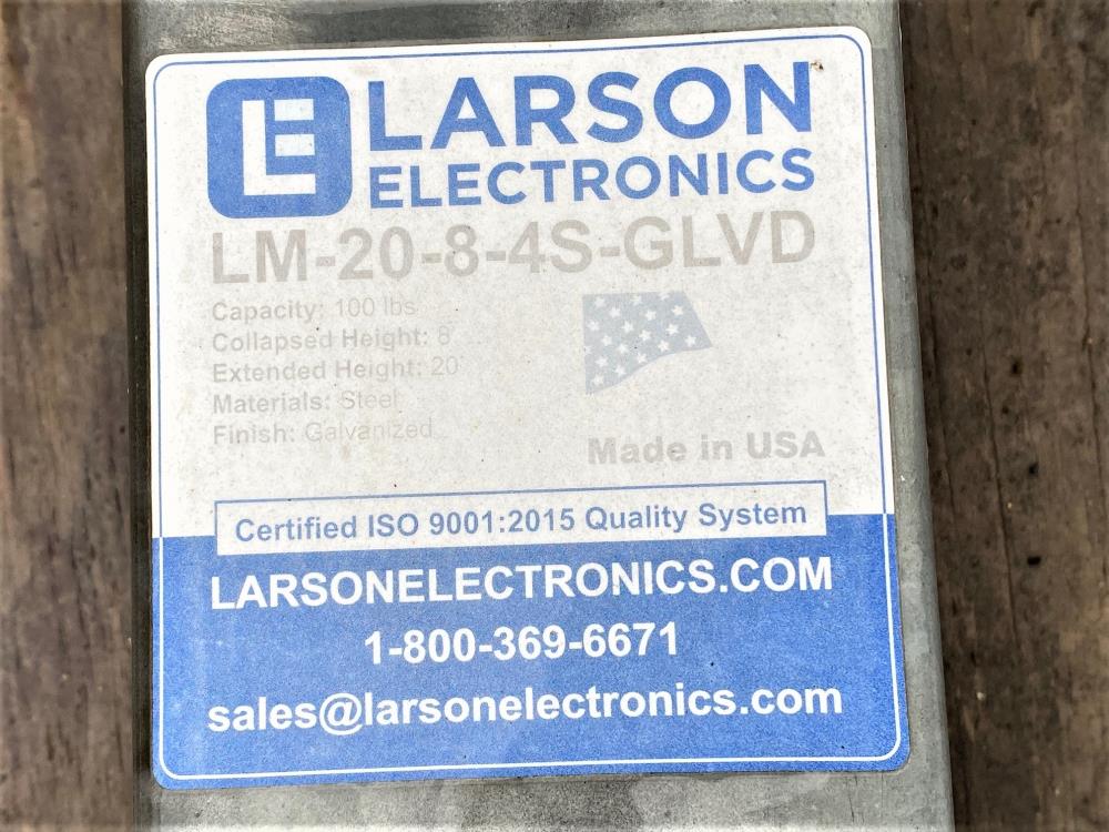 Larson 20' Four Stage Telescoping Mini Light Mast LM-20-8-4S-GLVD