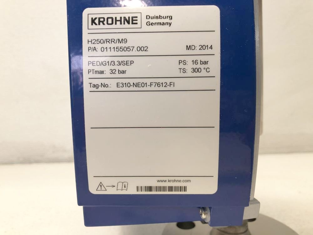 Krohne Variable Area Flow Meter Model H250/RR/M9 w/ 1" 150# 316SS Flange