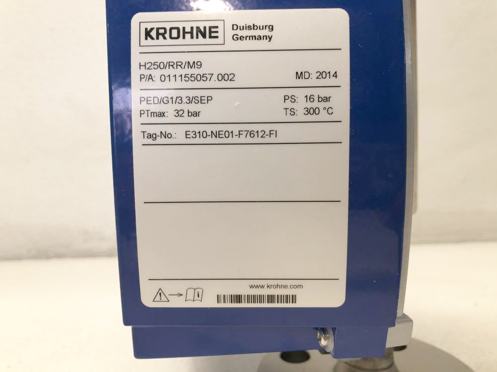 Krohne Variable Area Flow Meter Model H250/RR/M9 w/ 1" 150 316SS Flange