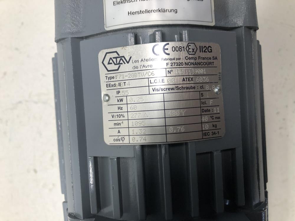 Carl Rehfuss Albstadt Gearbox SR230F-IEC71L/6 & ATAV .25KW Motor F71-2GBTU/C6