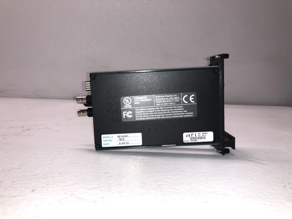 American Fibertek AFI Two Channel Video Rack Card RR-220C