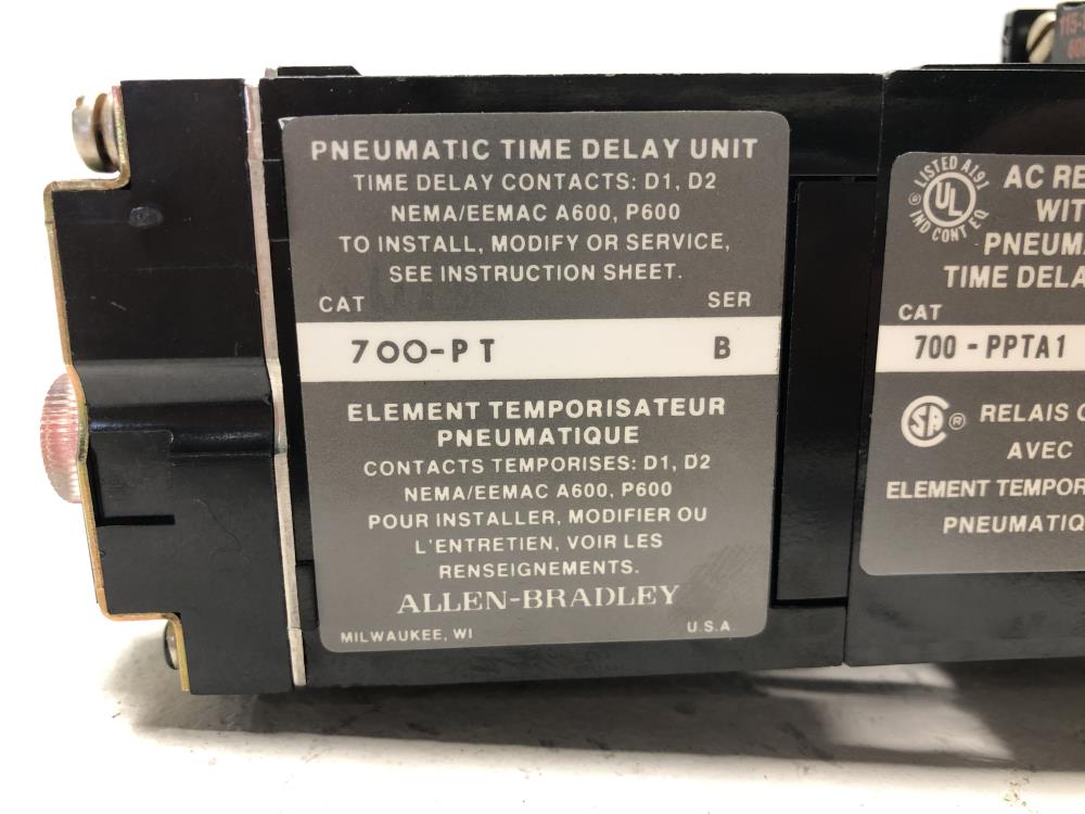 Allen Bradley AC Relay With Time Delay Unit, 700 P000A1, 700 PPTA1