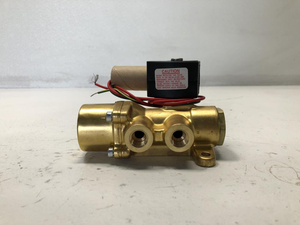 ASCO Red Hat 3/8" THD 4-Way, Brass, Solenoid Valve  EF8344G072, EF8003G1