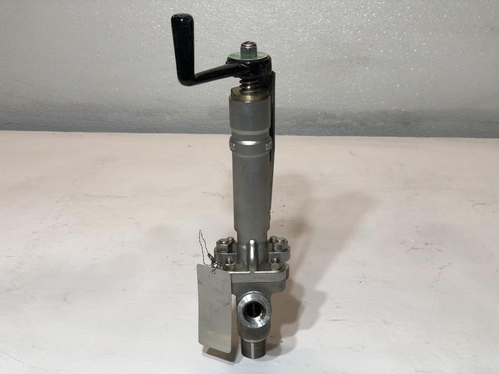 Strahman 1/2" F x 3/4" M Stainless Steel Sampling Valve SV-700 (Y-547-2) TFE