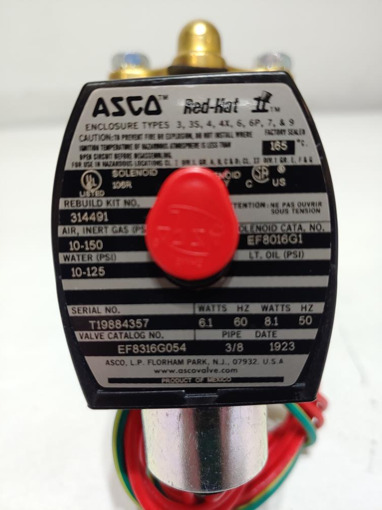 ASCO Red Hat 3-Way Solenoid Valve #EF8316G054