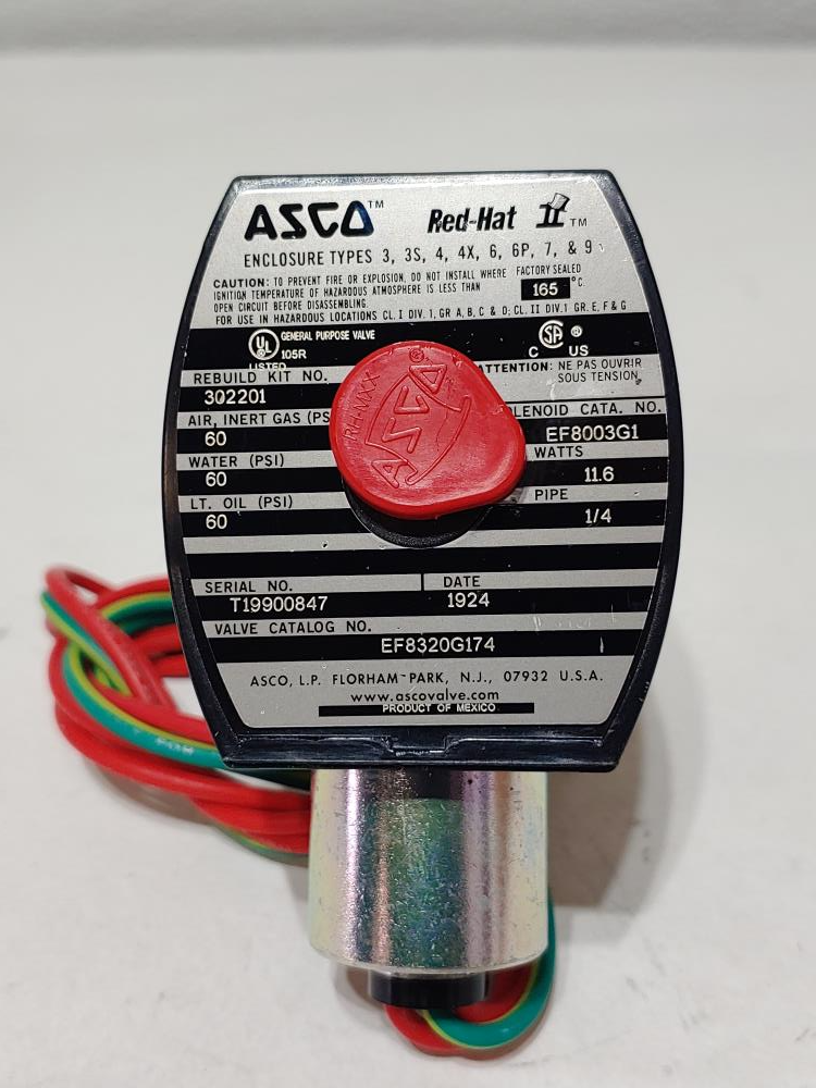 ASCO Red Hat 1/4" 3-Way Solenoid Valve #EF8320G174