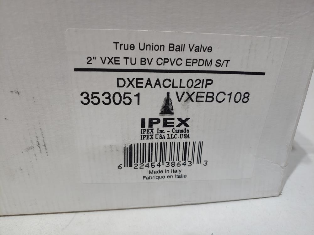 Lot of (2) IPEX 2" CPVC EPDM Union Ball Vlv Thrd./Socket #DXEAACLL02IP/VXEBC108