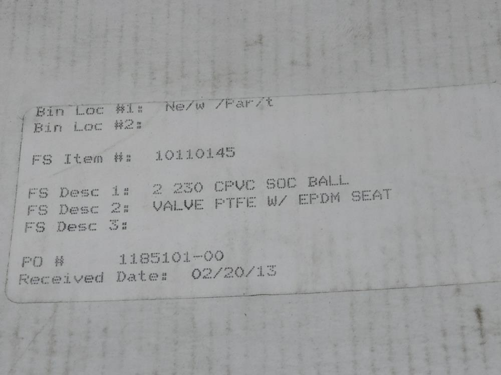 Lot of (2) IPEX 2" CPVC EPDM Union Ball Vlv Thrd./Socket #DXEAACLL02IP/VXEBC108