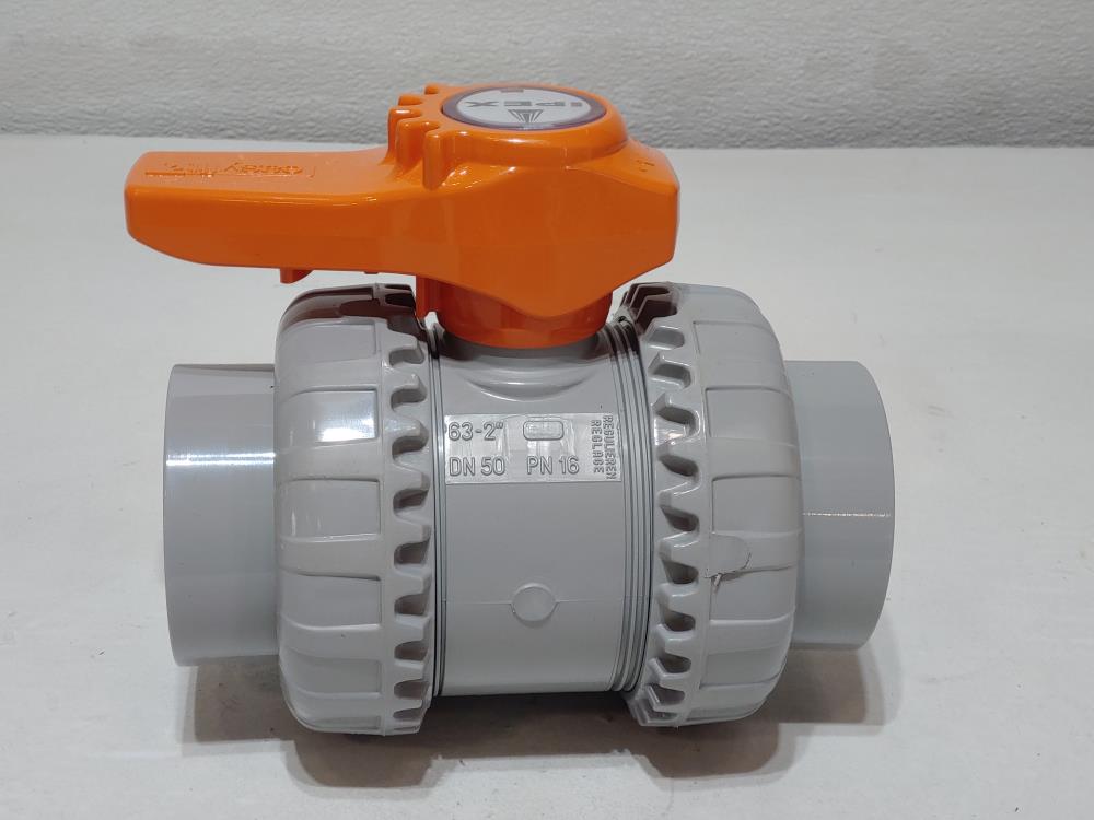 (2) IPEX 2" CPVC EPDM Union Ball Valve Threaded & Socket #DXEAACLL02IP/VXEBC108