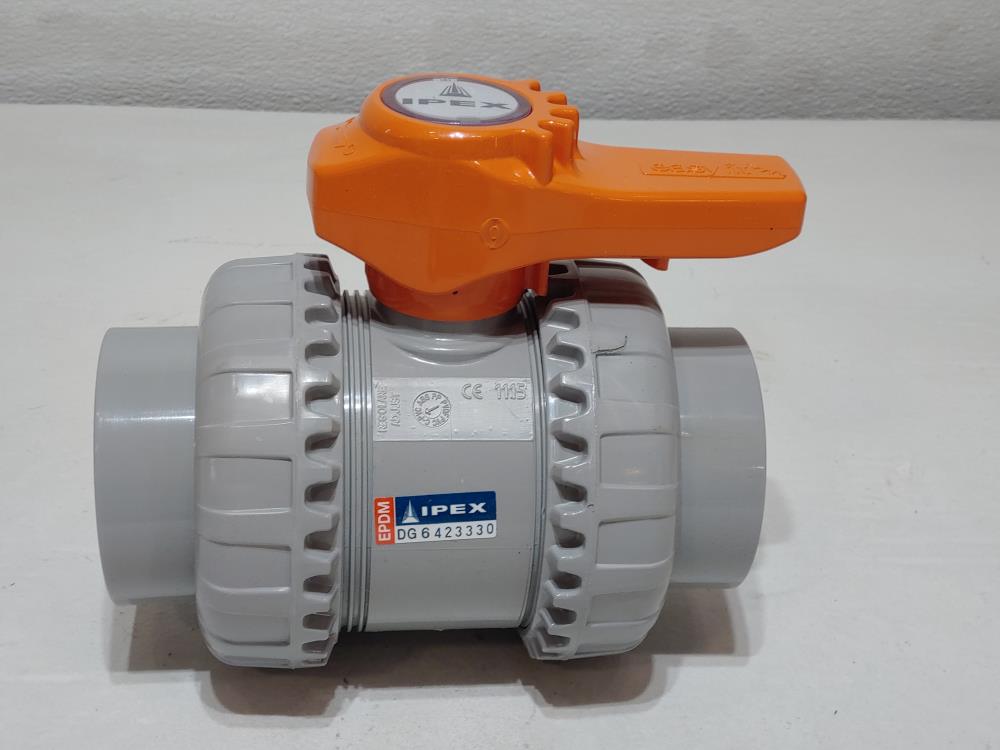 (2) IPEX 2" CPVC EPDM Union Ball Valve Threaded & Socket #DXEAACLL02IP/VXEBC108