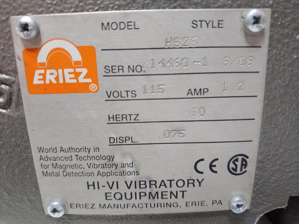 ERIEZ Hi-Vi Vibrator Feeder Model HS-26