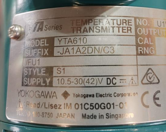 YOKOGAWA Temperature Transmitter Model YTA610