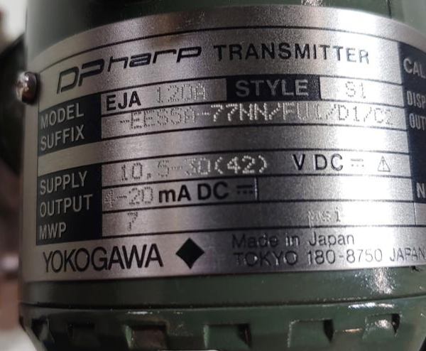 YOKOGAWA DP Harp Transmitter Model EJA120A-EES5A-77NN/FU1/D1/C2