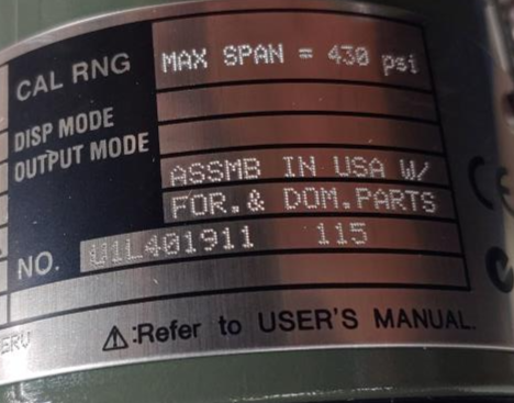 YOKOGAWA DP Harp Transmitter Model EJA430AEJA430A-EAS5A-77NN/FU1/D1/C2/R1