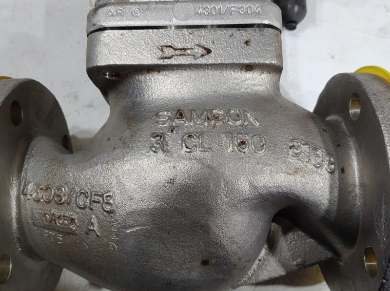 SAMSON 3" 150# CF8M Control Valve Model 3277 with 3730-3 HART Capable Positioner