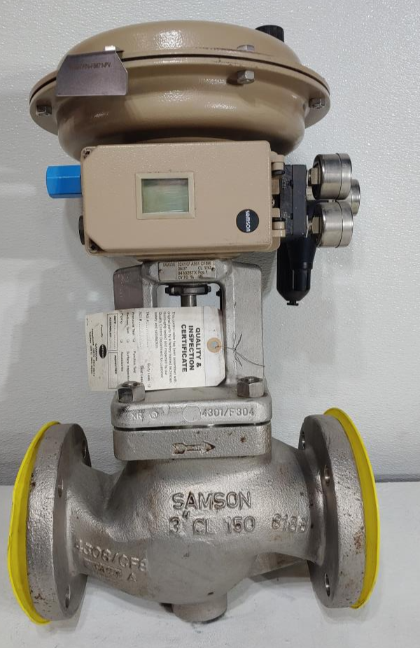 SAMSON 3" 150# CF8M Control Valve Model 3277 with 3730-3 HART Capable Positioner