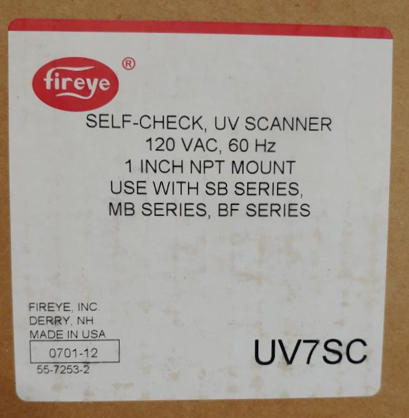 FIREYE SelfCheck UV Scanner 1" NPT Mount Part UV7SC
