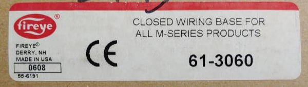 Lot of (2) FIREYE Closed Wiring Base for All M-Series Products Part# 61-3060