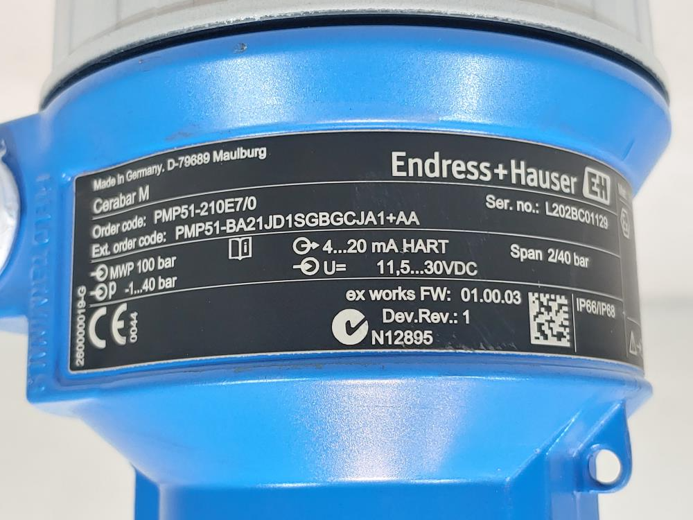 Endress Hauser Pressure Transmitter Model#: PMP51-210E7/0