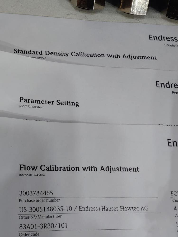 Endress Hauser Promass A Corilois Mass Flow  Metering System