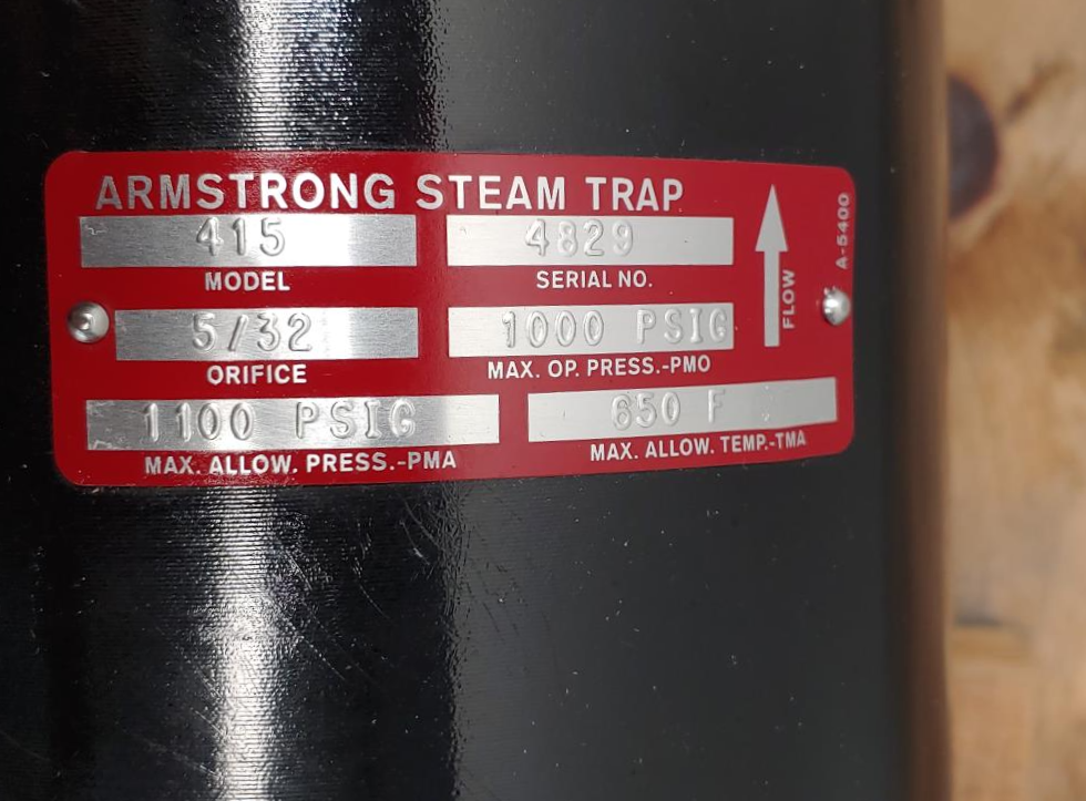 ARMSTRONG 1" 600# Raised Face Flanged Inverted Bucket Steam Trap Model 415