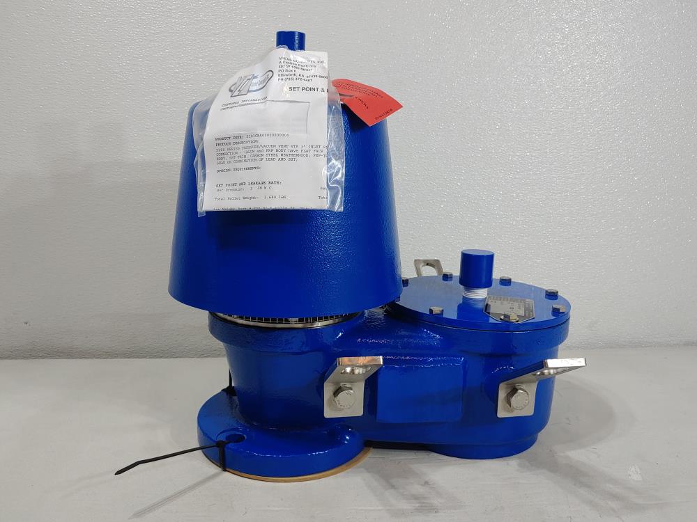 Valve Concepts 3" 150# WCB Vacuum Pressure Relief Vent Valve 3103CBA00000000000