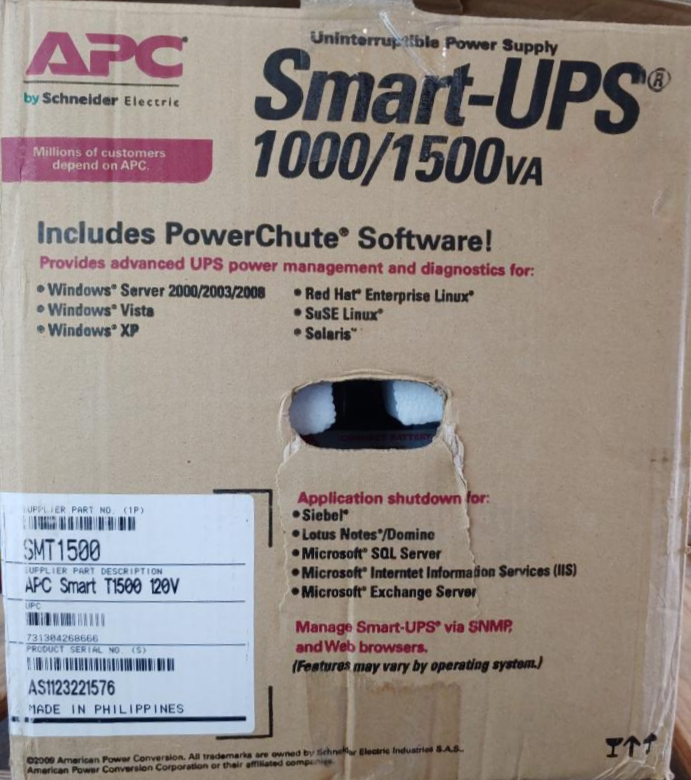 APC Smart-UPS 1000/1500VA Uninterruptible Power Supply SMT1500