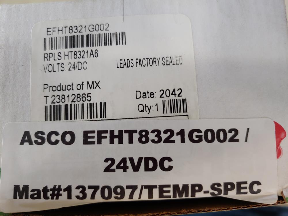 ASCO Red-Hat 3/8" 3-Way Piston Solenoid Valve #EFHT8321G002