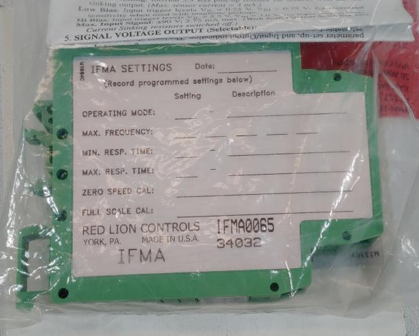 Red Lion Controls IMFA Din-Rail Frequency to Analog Converter Model IMFA-0065