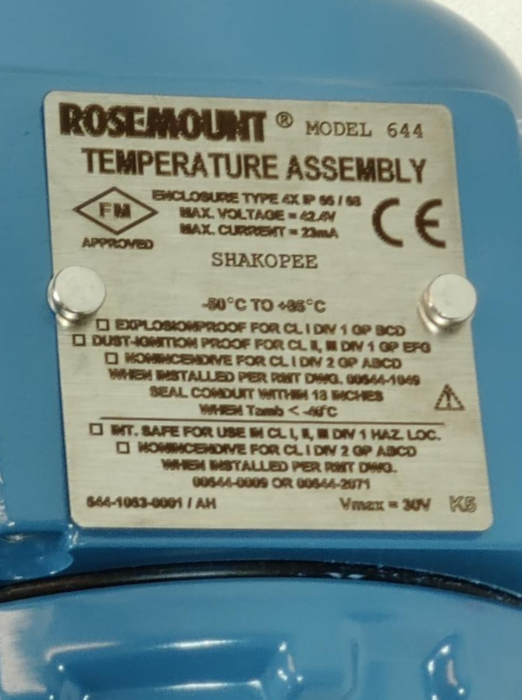 Rosemount 644 Temperature Transmitter Model 644HAK5J2B5M5
