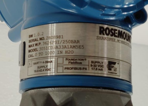 Rosemount Pressure Transmitter Model 3051CD3A33A1AM5E5