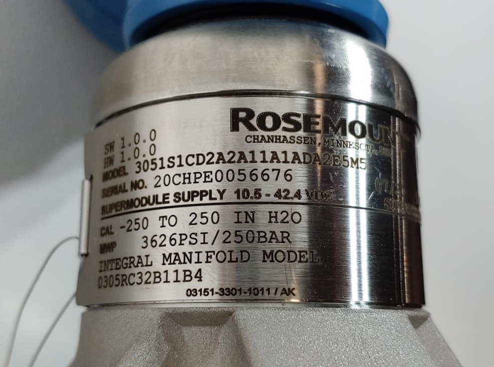 Rosemount Pressure Transmitter Model 3051S1CD2A2A11A1ADA2E5M5