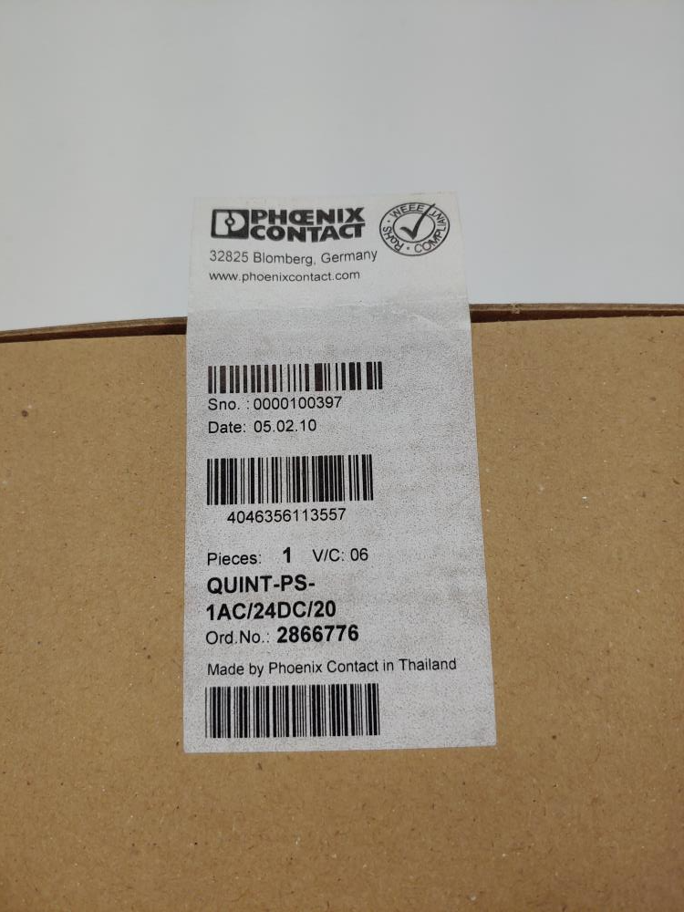 Phoenix Contact Power Supply Model QUINT-PS/1AC/24DC/20