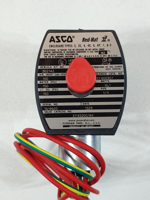 ASCO Red-Hat 1/4" FNPT Brass 3-Way Solenoid Valve Cat# EF8320G184