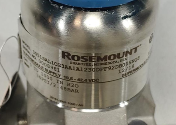 Rosemount 4" 300# 316SS Smart Pressure Transmitter 3051SAL1CG3A