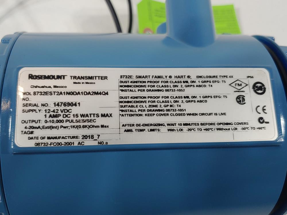 Rosemount 8732E Magnetic Flowmeter Transmitter Model 8732EST2A1N0DA2M4Q4