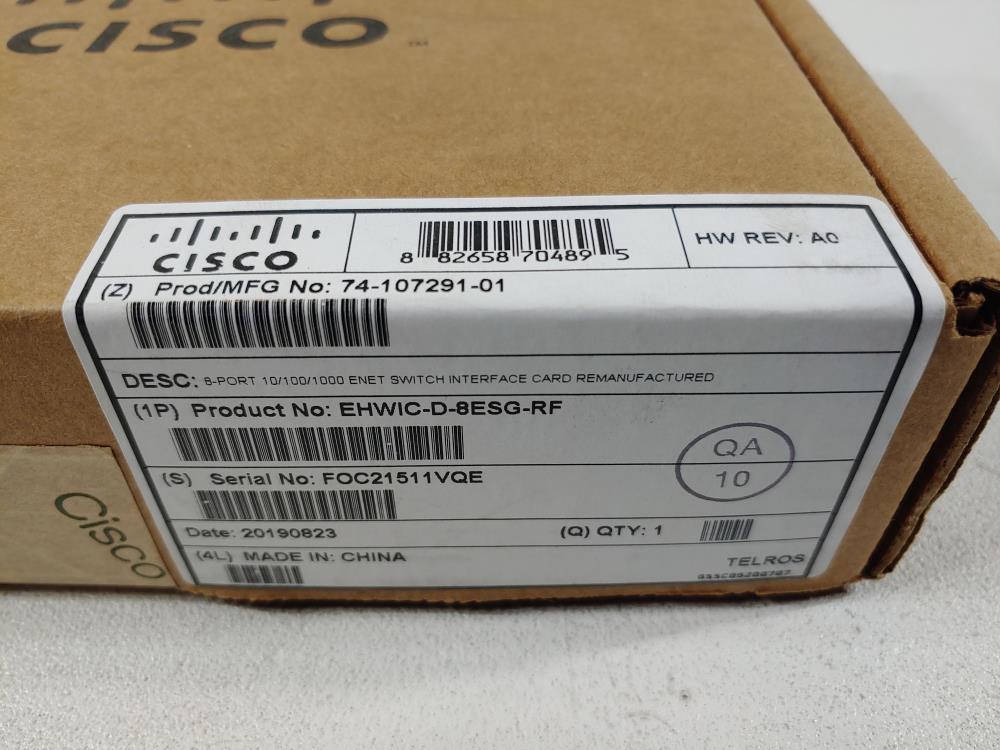 Cisco 8-port 10/100/1000 Ethernet switch interface card Product# EHWIC-D-8ESG-RF