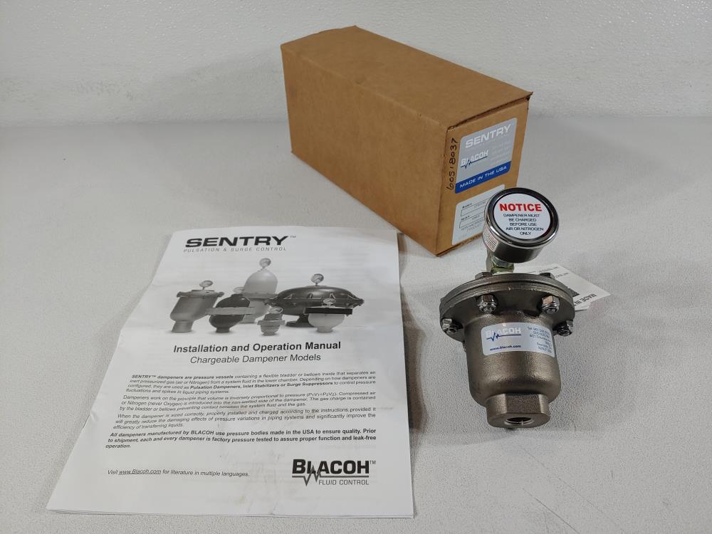 Sentry Blacoh 3/8" Stainless Steel Pulsation Dampener CTS1175V 