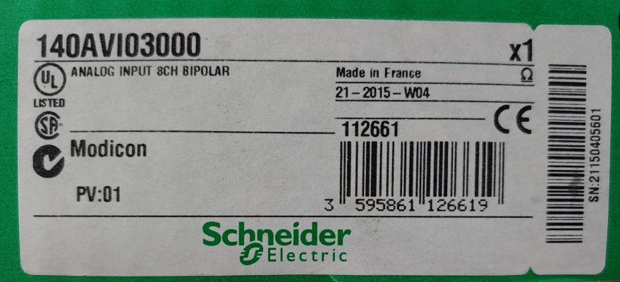 Schneider Modicon Analog Input 8CH Bipolar Module 140AVI03000