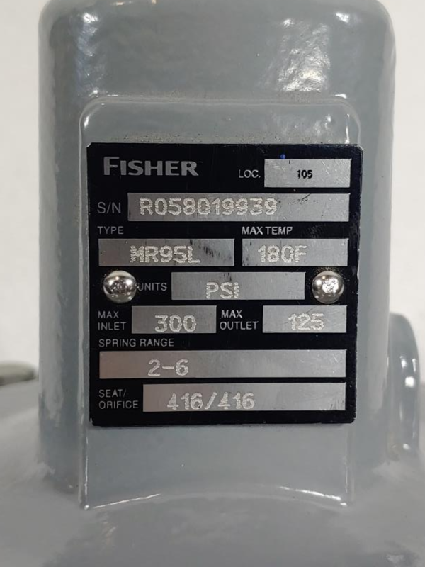 Fisher 1/2" WCC MR95L Pressure Regulator - Max Temp.: 180°F